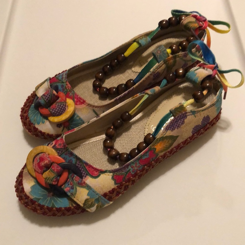 Floral Multicolor Women's Flats